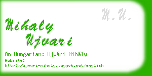 mihaly ujvari business card