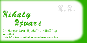 mihaly ujvari business card